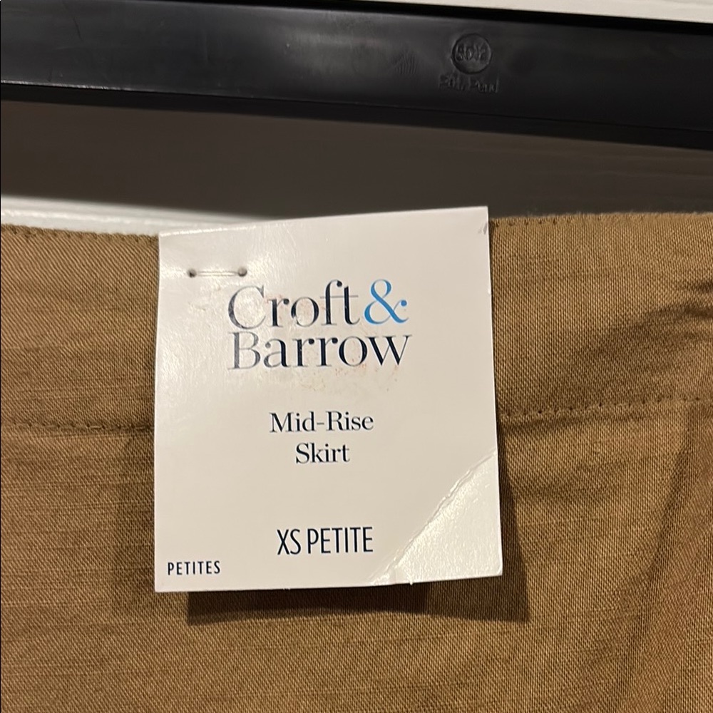 croft & barrow Brown A-Line Skirt with Side Tie - Picture 2 of 8